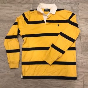 Polo Ralph Lauren Yellow Navy Stripe Rugby Shirt